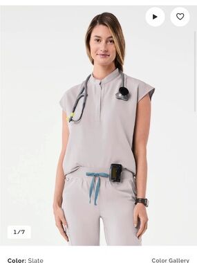 FIGS Sleeveless Pullover Top in Light Gray